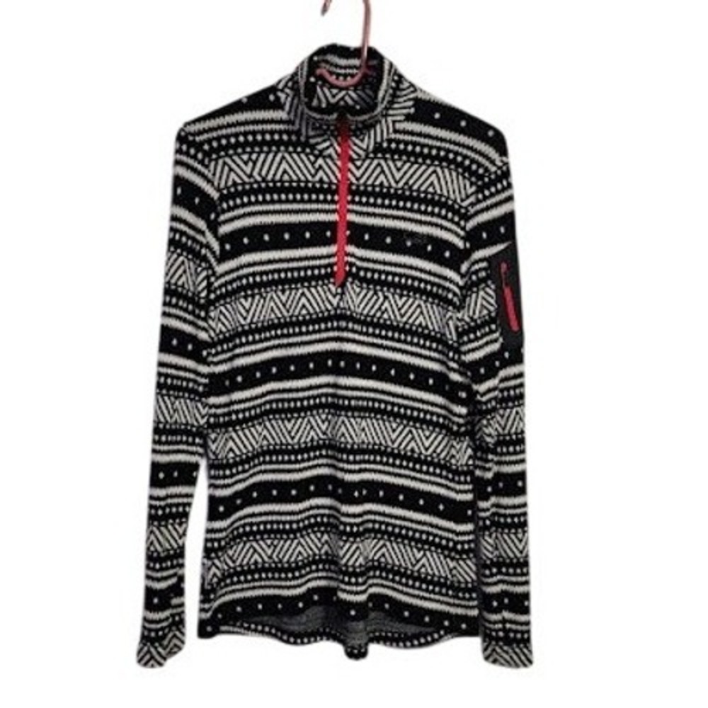 Icebreaker 260 Vertex Merino Wool Half Zip Mid Layer Fair Isle Geometric Top L
